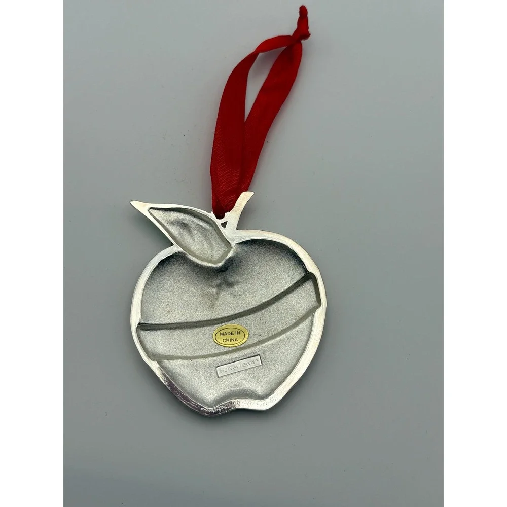 Harvey Lewis Best Teacher Apple Ornament Unisex OS Red Glitter Enamel Rhinestone